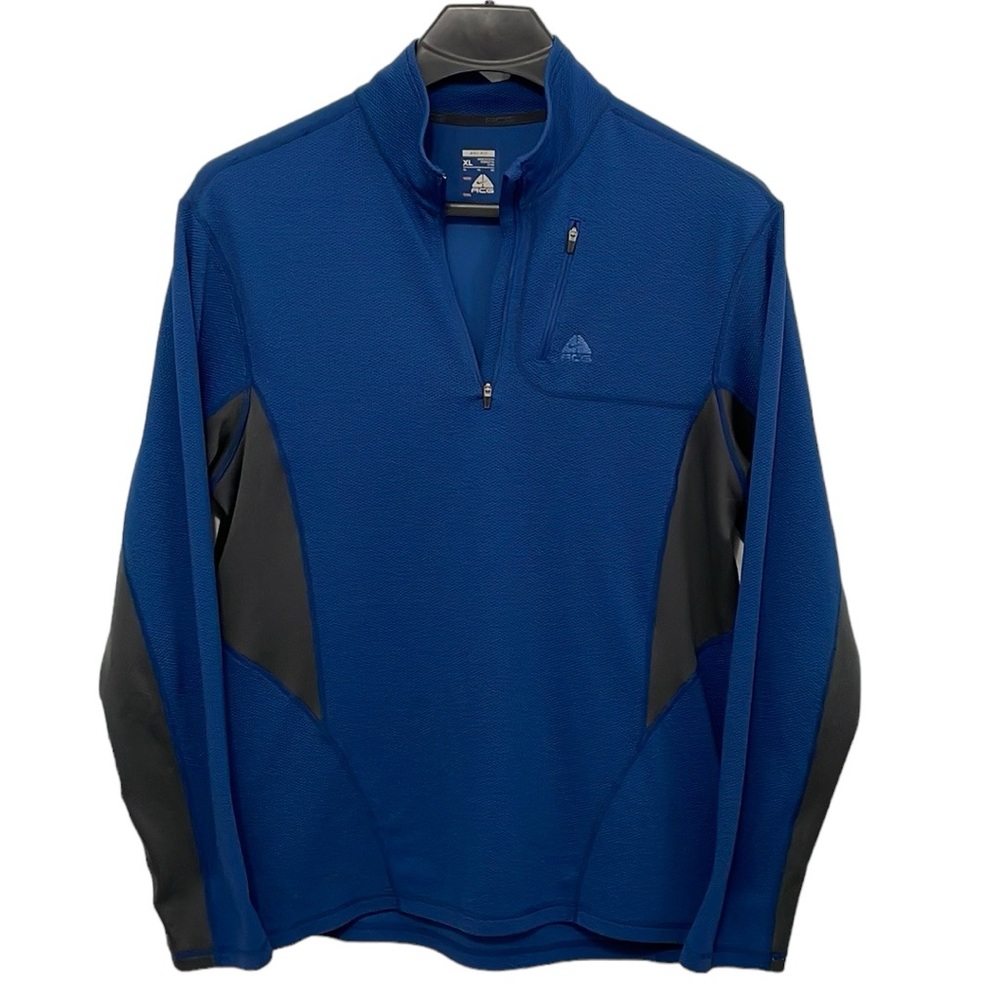 Nike ACG Dri-Fit men’s Size XL blue & black quarter zip long sleeve pullover.